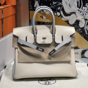 Replica Hermes Top Quality Replica Bag ShopHaze Blue Cream White - realistic designer-inspired fake bag