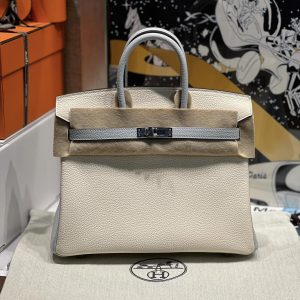 Replica Hermes Top Quality Replica Bag ShopHaze Blue Cream White - high-end fake designer purse