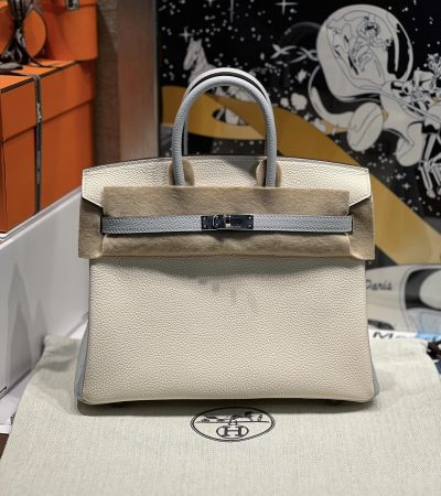 Replica Hermes Top Quality Replica Bag ShopHaze Blue Cream White - high-end fake designer purse