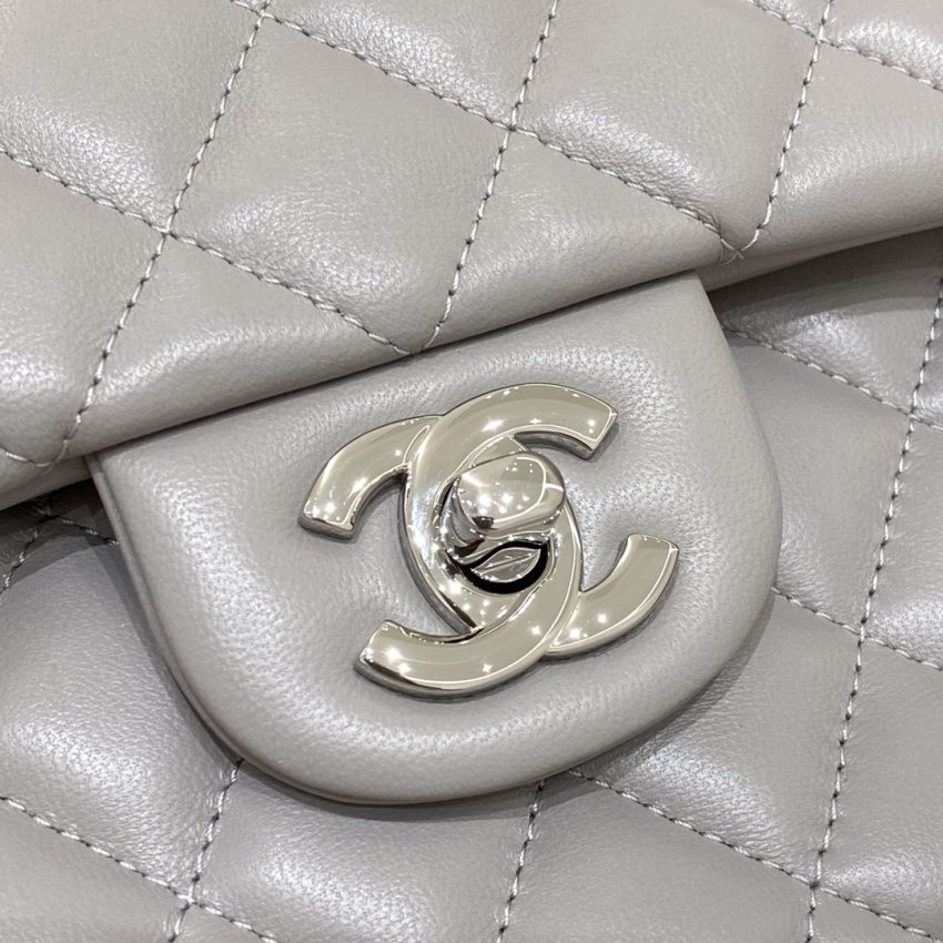 Replica CHANEL Classic Flap 23cm Dove Grey - best quality luxury bag dupe