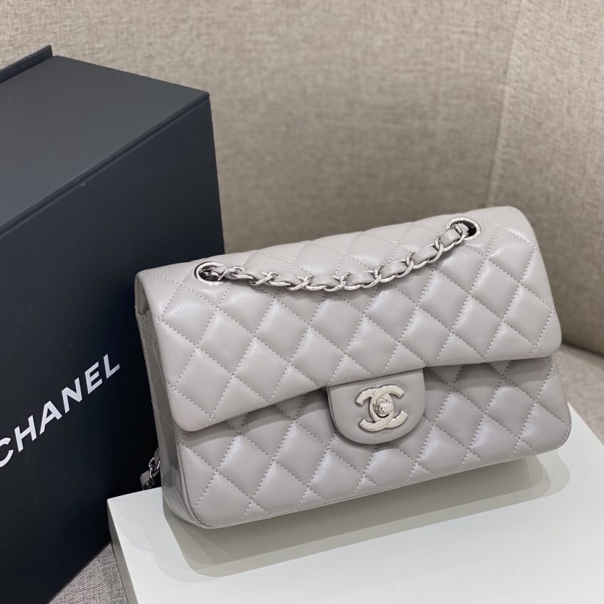 Replica CHANEL Classic Flap 23cm Dove Grey - premium 1:1 fake handbag model