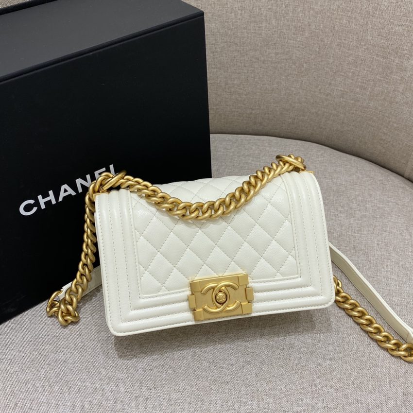 Replica CHANEL Le Boy White - best quality luxury bag dupe