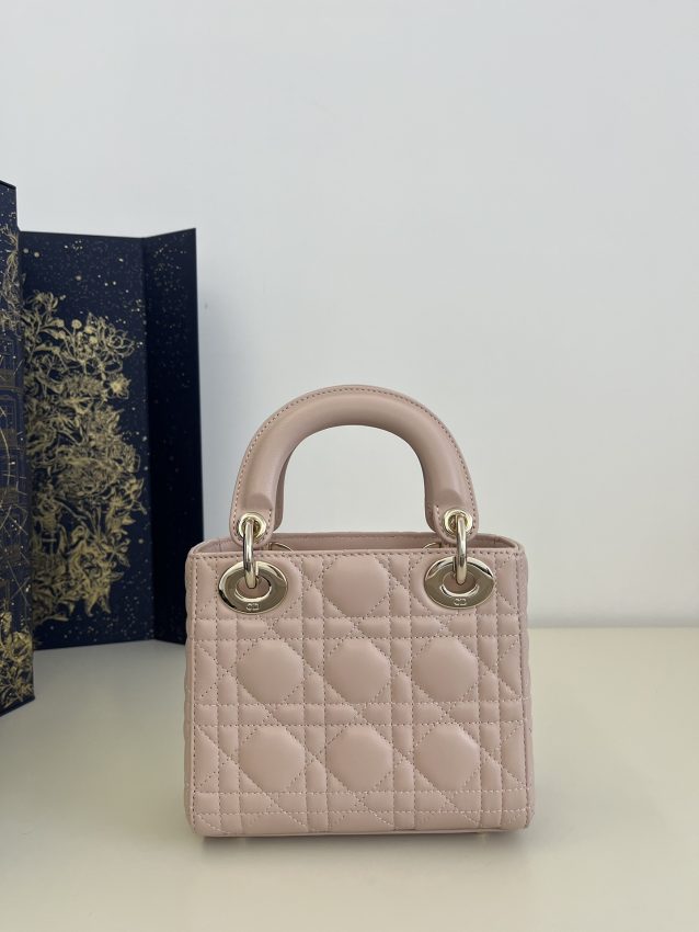Replica Lady Dior Mini Pale Pink - premium-grade designer purse dupe