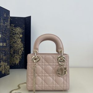 Replica Lady Dior Mini Pale Pink - best quality luxury bag dupe