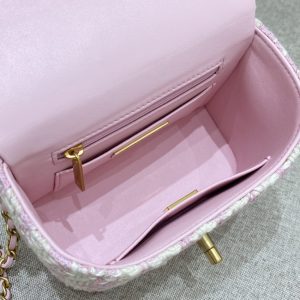 Replica CHANEL Tweed Handle Crush Small Purple - 1:1 designer replica handbag