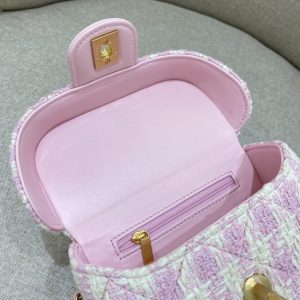 Replica CHANEL Tweed Handle Crush Small Purple - high-quality designer bag clone