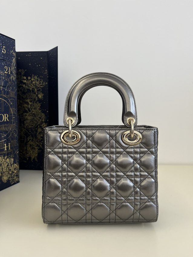 Replica Lady Dior Platinum Metallic ABC - high-end fake designer purse