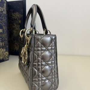 Replica Lady Dior Platinum Metallic ABC - premium-grade designer purse dupe