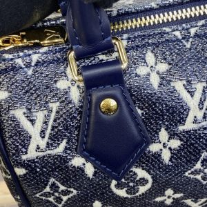 Replica Louis Vuitton Speedy Bandouliere Blue Denim - best-selling designer handbag dupe