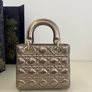 Replica Lady Dior Golden Metallic ABC - near-authentic luxury replica handbag