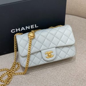 Replica CHANEL Camellia Flap Light Blue - top-tier luxury replica shoulder bag