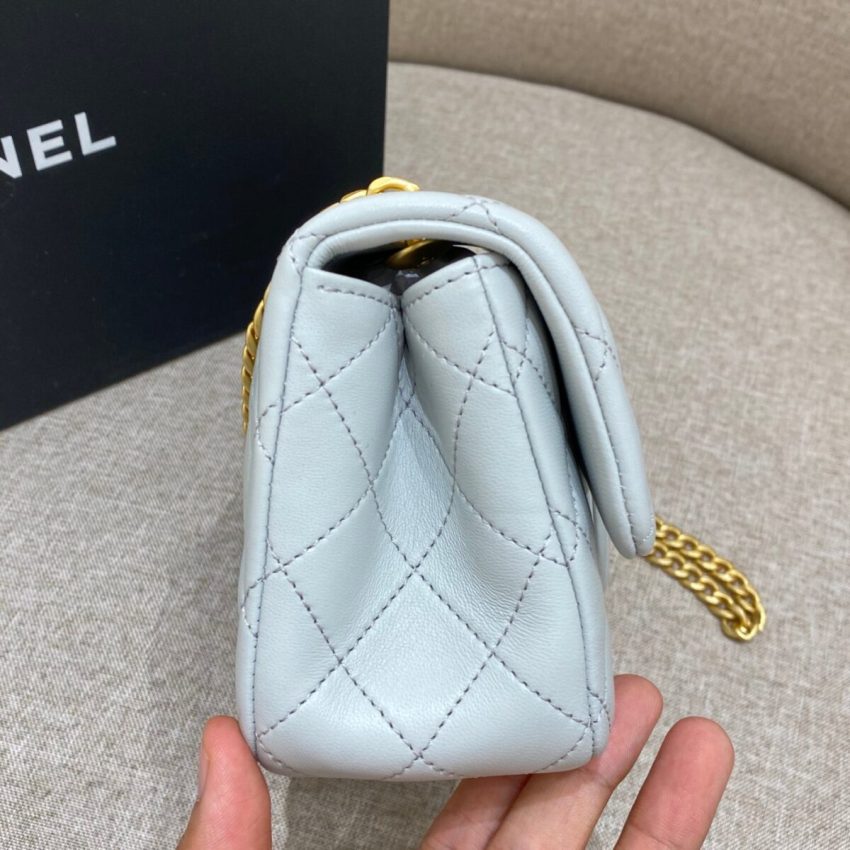 Replica CHANEL Camellia Flap Light Blue - premium-grade designer purse dupe