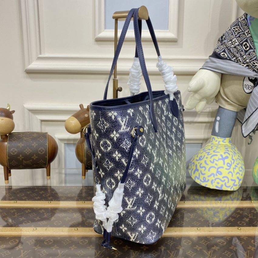Replica Louis Vuitton Neverfull MM Denim Blue - realistic designer-inspired fake bag