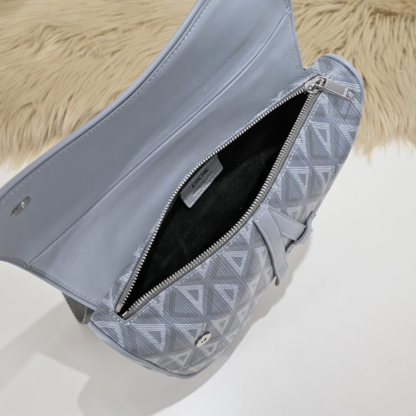Replica Dior Saddle Bag Diamong Grey - high-quality designer bag clone