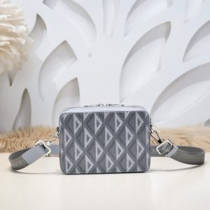 Replica Dior Zipped Pouch Diamond Blue - top-tier luxury replica shoulder bag