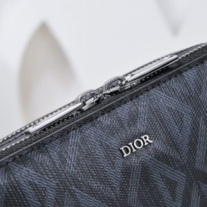 Replica Dior Zipped Pouch Diamond Black - top-tier luxury replica shoulder bag