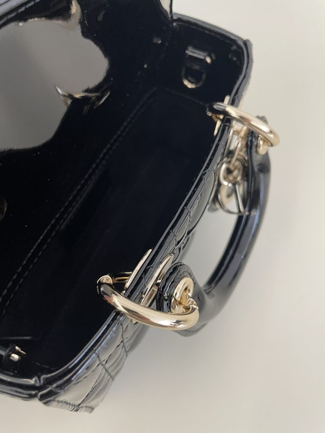 Replica Dior Lady D-Joy Mini Bag Black Patent - elite superclone designer purse