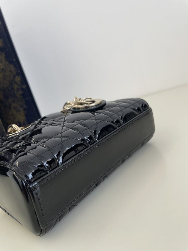 Replica Dior Lady D-Joy Mini Bag Black Patent - elite superclone designer purse