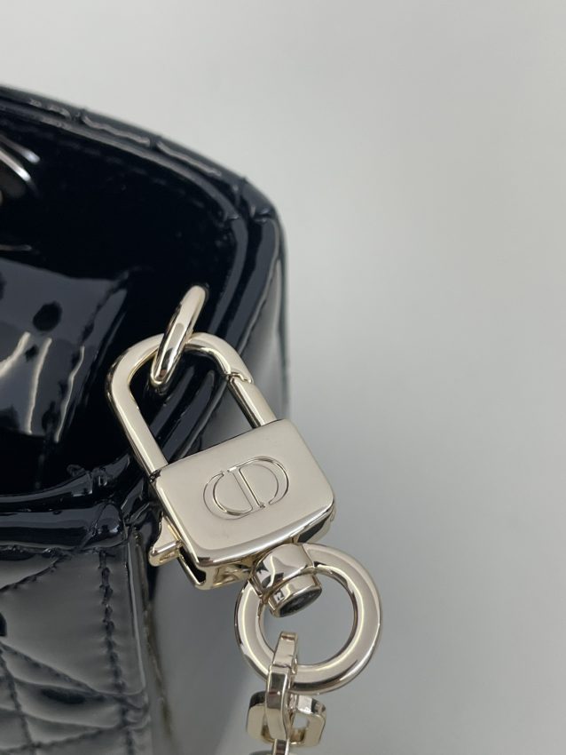 Replica Dior Lady D-Joy Mini Bag Black Patent - top-tier luxury replica shoulder bag
