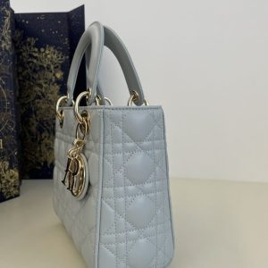 Replica Lady Dior Sky Blue ABC - premium 1:1 fake handbag model