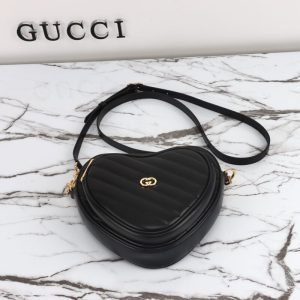 Replica Gucci Interlocking G Mini Heart Black - high-quality designer bag clone