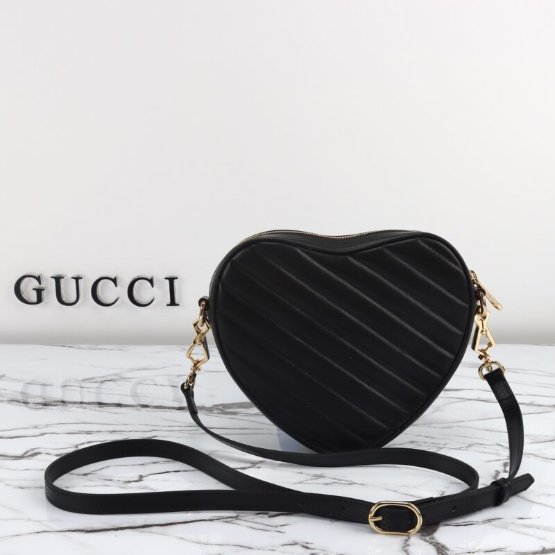 Replica Gucci Interlocking G Mini Heart Black - top-tier luxury replica shoulder bag