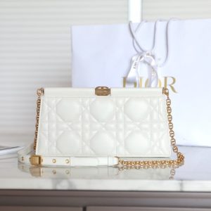 Replica Dior Miss Caro Noire Clutch White - best-selling designer handbag dupe