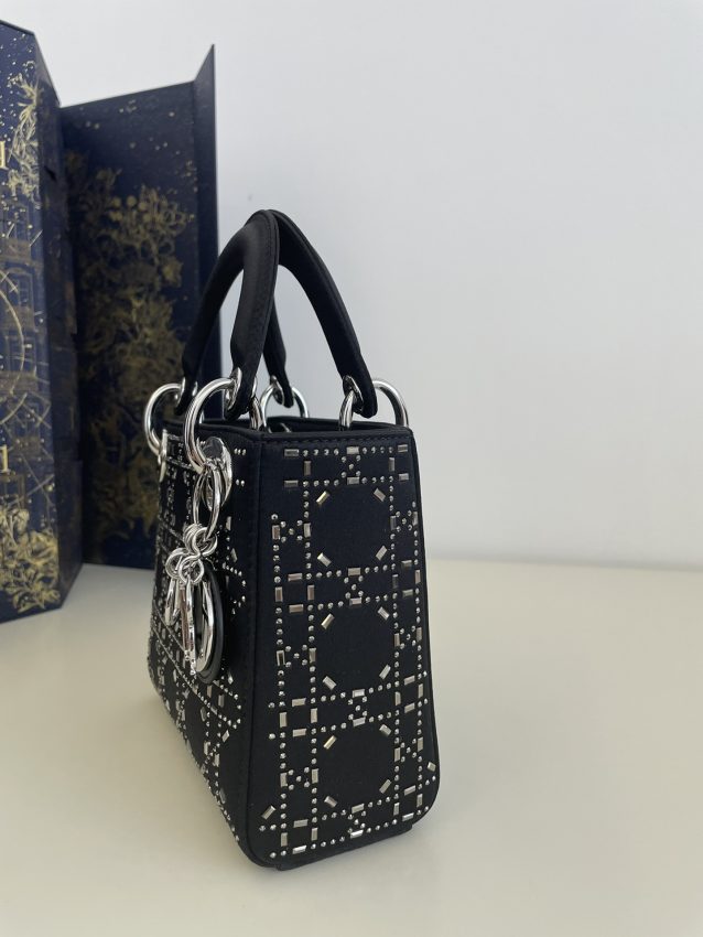 Replica Lady Dior Mini Satin Black - authentic-look luxury purse replica