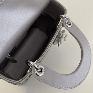 Replica Lady Dior Mini Satin Grey - 1:1 designer replica handbag