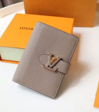 Replica Louis Vuitton Vertical Compact Wallet Beige - authentic-look luxury purse replica
