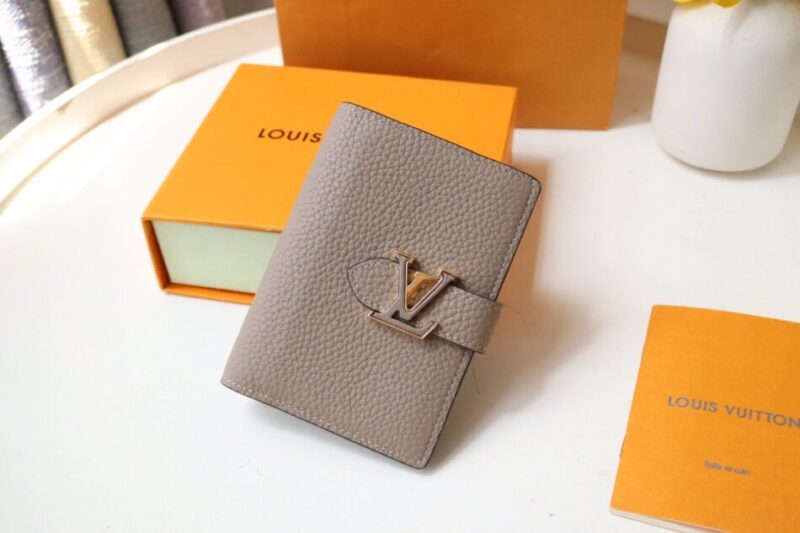 Replica Louis Vuitton Vertical Compact Wallet Beige - authentic-look luxury purse replica
