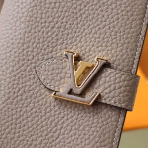 Replica Louis Vuitton Vertical Compact Wallet Beige - premium 1:1 fake handbag model