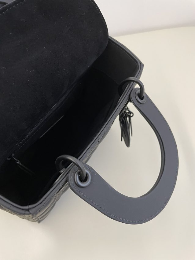 Replica Lady Dior Matte Black ABC - top-rated replica designer bag