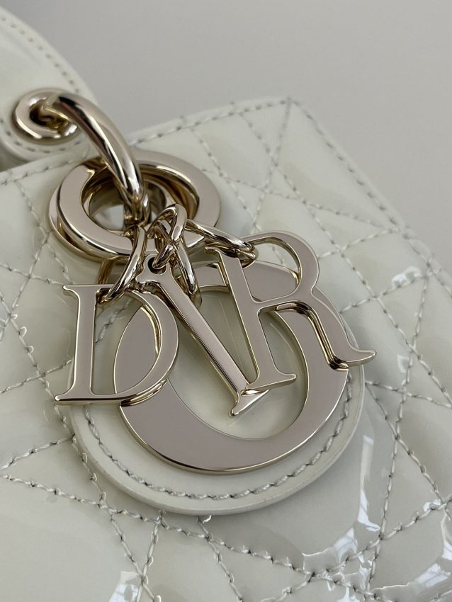 Replica Dior Lady D-Joy Mini Bag White Patent - top-rated replica designer bag