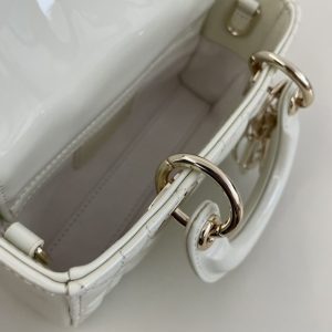 Replica Dior Lady D-Joy Mini Bag White Patent - high-end fake designer purse