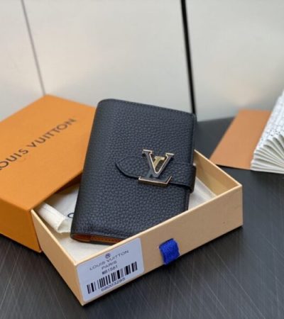 Replica Louis Vuitton Vertical Compact Wallet Black - 1:1 designer replica handbag