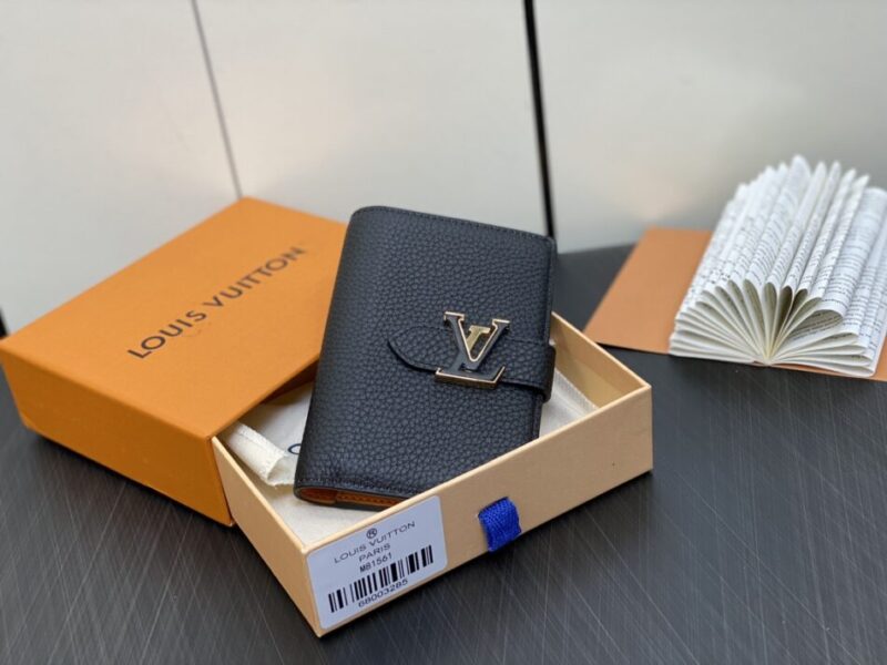 Replica Louis Vuitton Vertical Compact Wallet Black - 1:1 designer replica handbag