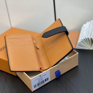 Replica Louis Vuitton Vertical Compact Wallet Black - premium 1:1 fake handbag model