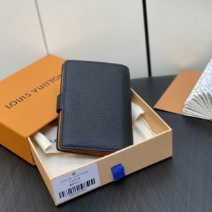 Replica Louis Vuitton Vertical Compact Wallet Black - high-accuracy replica luxury purse