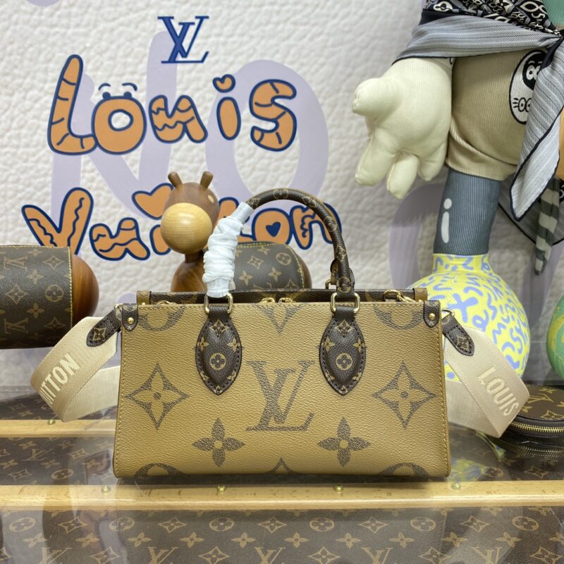 Replica LV OnTheGo East West Brown - best quality luxury bag dupe
