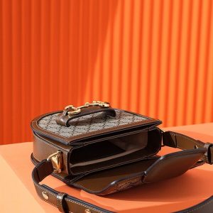 Replica Gucci Horsebit 1995 Semi-circular Canvas - near-authentic luxury replica handbag