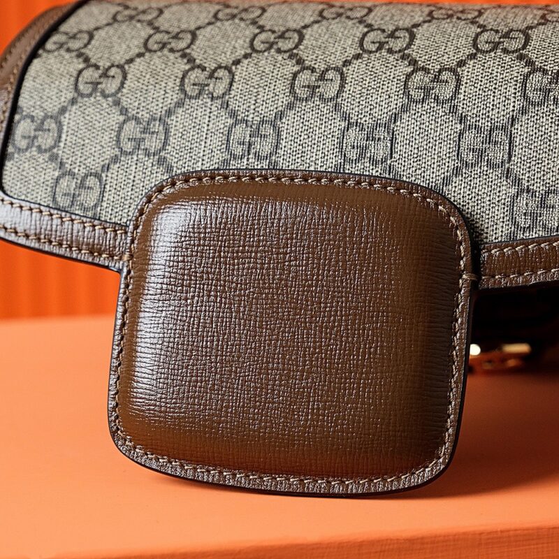 Replica Gucci Horsebit 1995 Semi-circular Canvas - 1:1 designer replica handbag