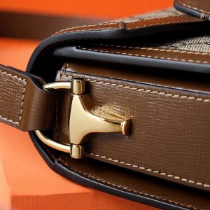 Replica Gucci Horsebit 1995 Semi-circular Canvas - top-tier luxury replica shoulder bag