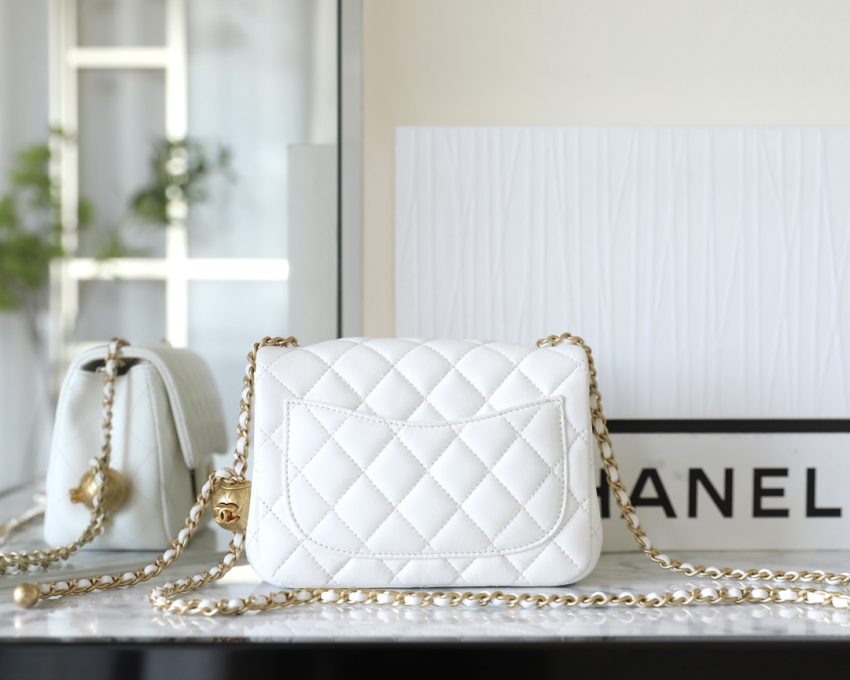 Replica CHANEL CF 20 cm Golden Ball White - elite superclone designer purse