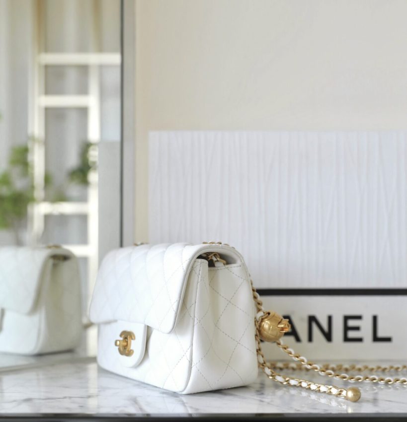 Replica CHANEL CF 20 cm Golden Ball White - best-selling designer handbag dupe