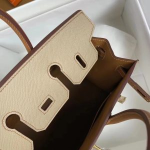 Replica Hermes Top Quality Replica Bag ShopTrench Brown Frosted - high-quality designer bag clone