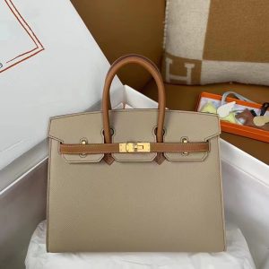 Replica Hermes Top Quality Replica Bag ShopTrench Brown Frosted - high-end fake designer purse