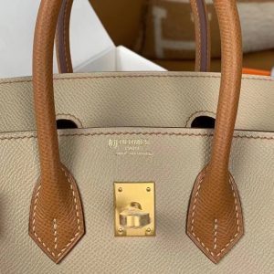 Replica Hermes Top Quality Replica Bag ShopTrench Brown Frosted - authentic-look luxury purse replica