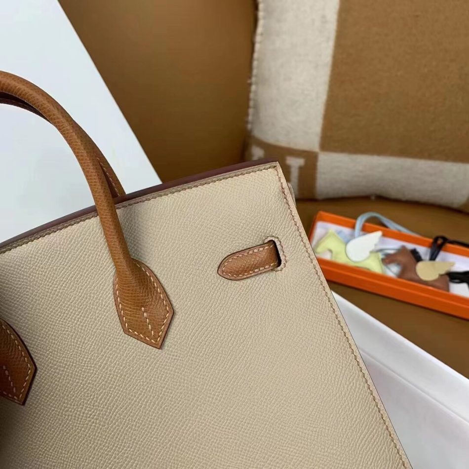 Replica Hermes Top Quality Replica Bag ShopTrench Brown Frosted - best quality luxury bag dupe