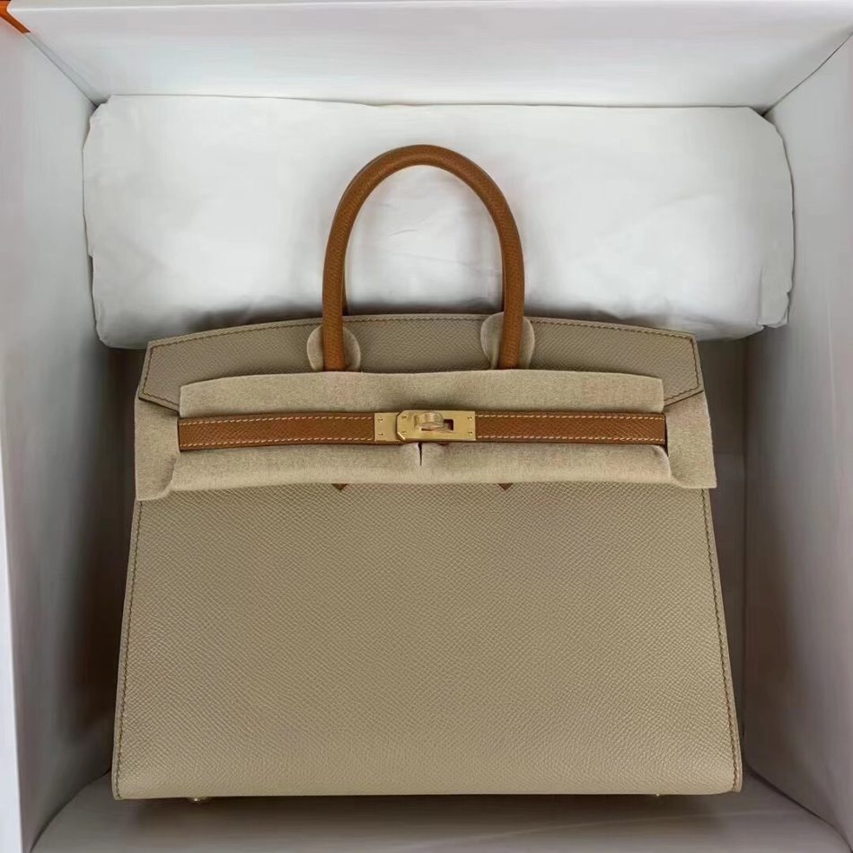 Replica Hermes Top Quality Replica Bag ShopTrench Brown Frosted - near-authentic luxury replica handbag